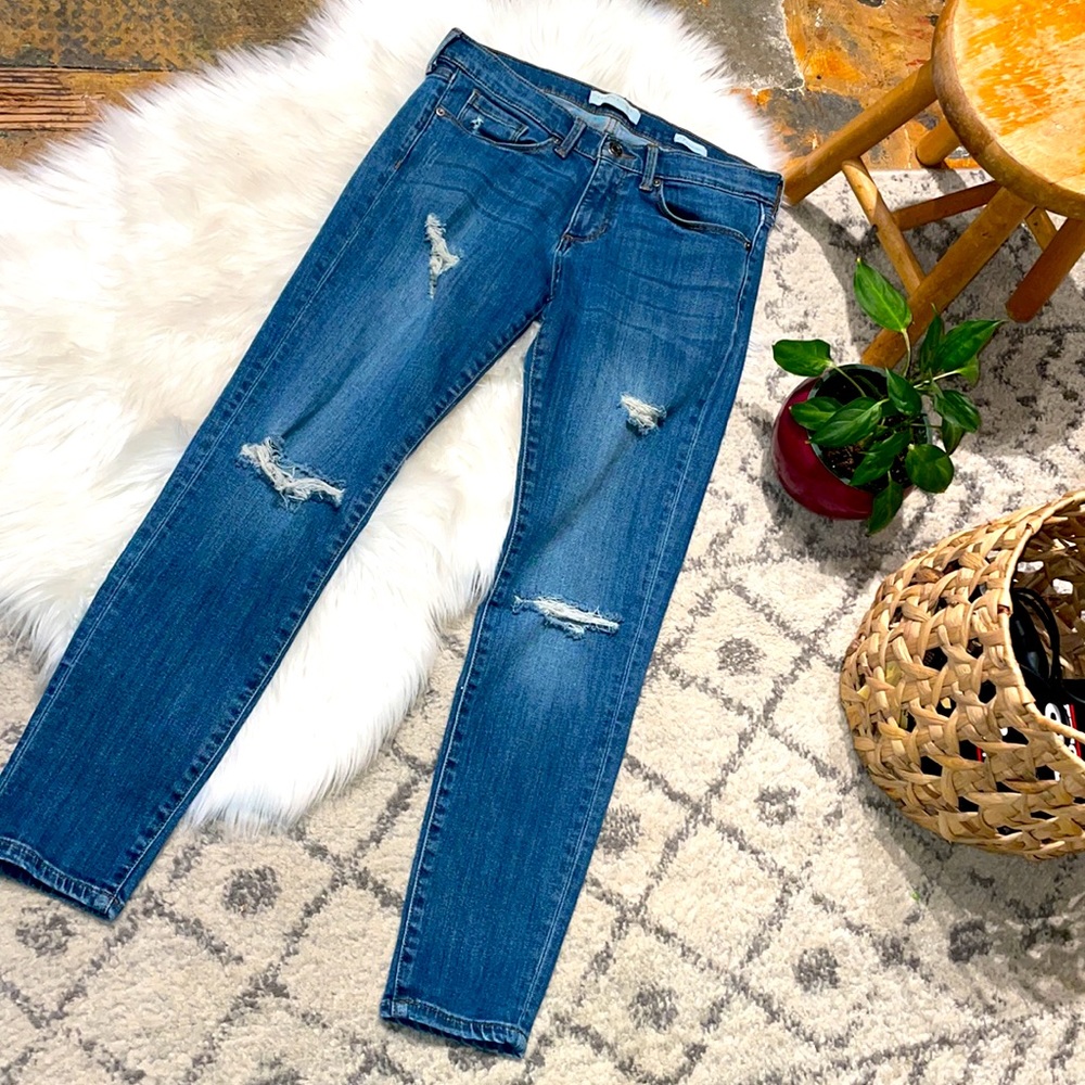 Banana Republic Ripped Skinny Ankle Jeans Size 27